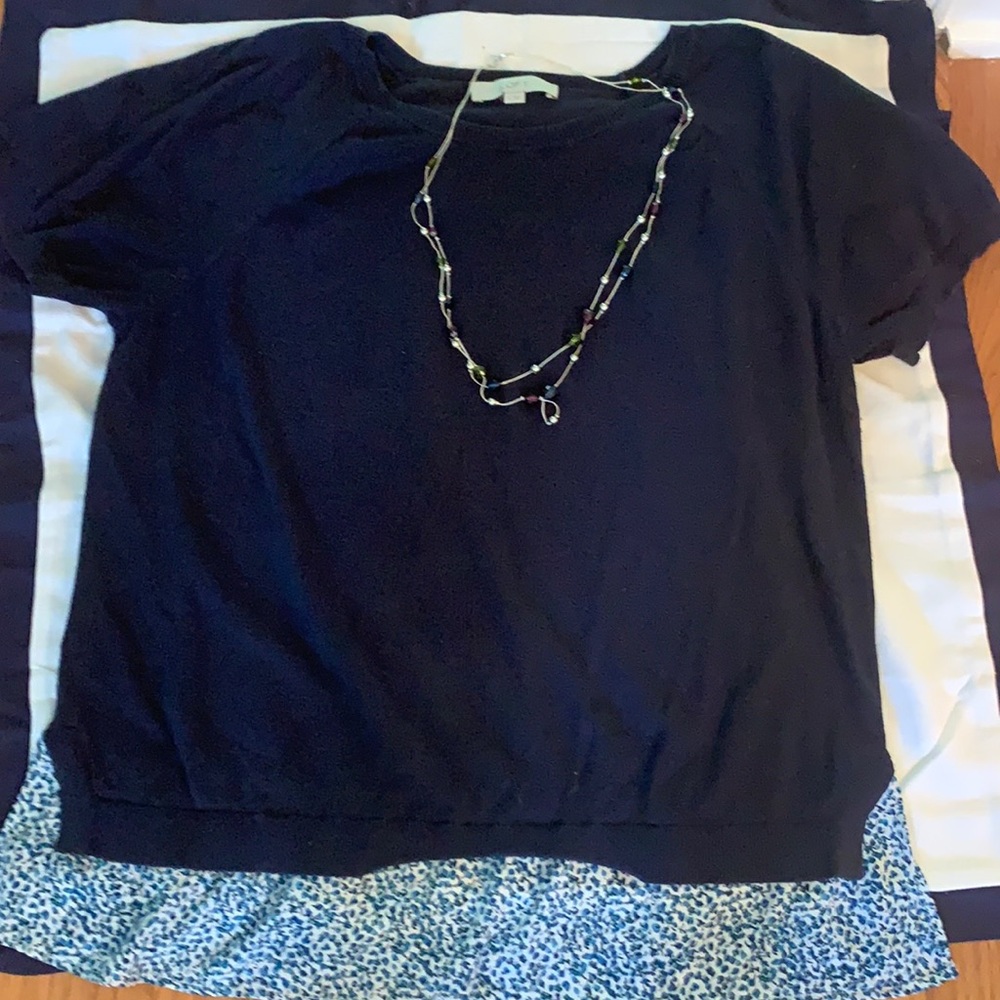 GUC Loft XL ss  light-weight sweater- navy